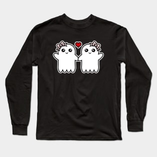 Cute Ghosts Holding Hands Long Sleeve T-Shirt